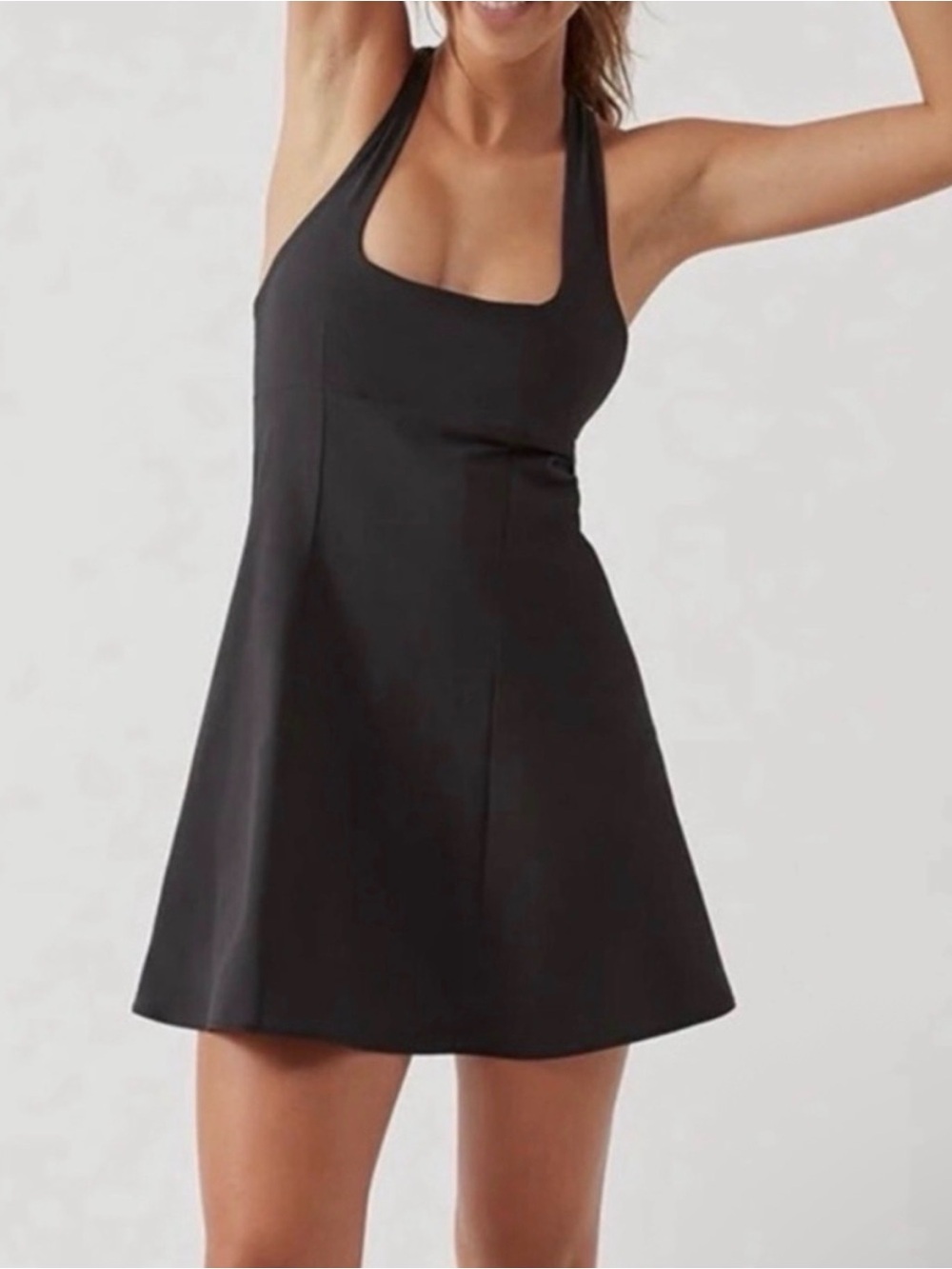 Outdoor Voices Black Cross Back Halter A-Line Dress Women Size Small NWT